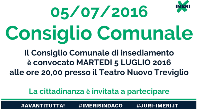 CONSIGLIO COMUNALE DI INSEDIAMENTO