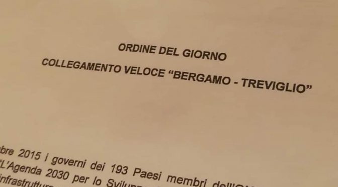 COLLEGAMENTO BERGAMO-TREVIGLIO: LA PROVINCIA FINALMENTE PRENDE POSIZIONE!